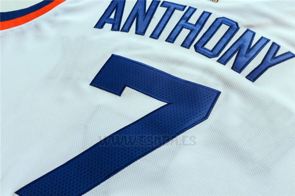 Camiseta New York Knicks Carmelo Anthony #7 Retro Blanco
